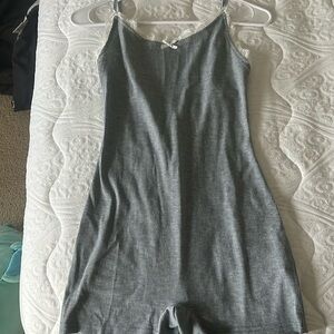 Grey small romper with lace top